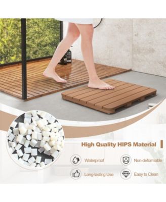 23.5" x 19" Bath Mat HIPS Spa Shower Mat for Bathroom with Non Slip Foot Pads