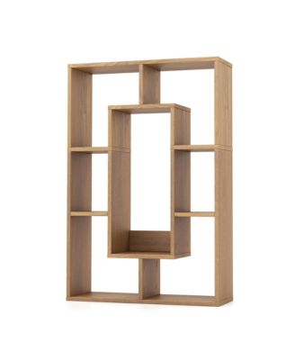 7-Cube Geometric Bookshelf with Anti-Toppling Device Modern Open Bookcase