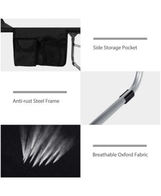 2 PCS Foldable Sun Shading Lounge Chair Adjustable Beach Sunbathing Recliner