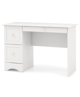 Vintage Computer Desk Home Office Study Table Spacious Workstation w/ 3 Drawers