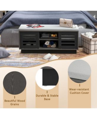 Shoe Storage Bench with Cushion and Shoe Rack Organizer for Entryway