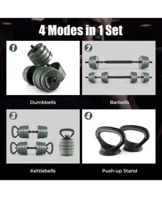 4 in 1 Adjustable Weight Dumbbell Set 92lbs Free Weight Set withConnector Home Gym