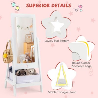 Kids Freestanding Full Length Dressing Floor Mirror