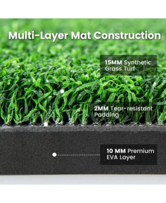 5 x 3 FT Golf Hitting Mat Artificial Indoor Outdoor Turf Golf Training Mat 32 mm