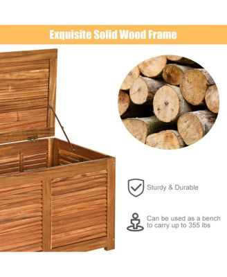 46 Gallon Deck Storage Acacia Wood Organization Toys Cushions Tools