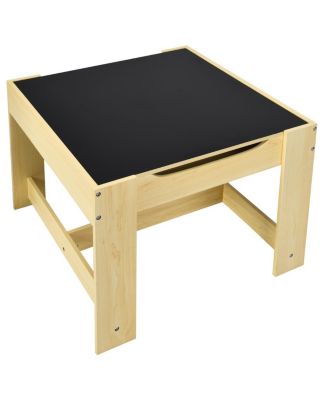 Kids Table Chairs Set With Storage Boxes Blackboard Whiteboard Drawing