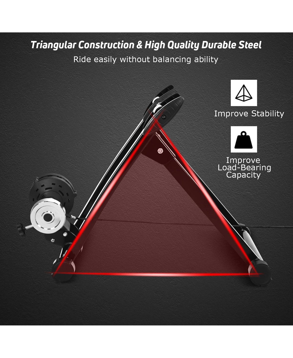 Costway 1 pcs Bike Trainer Bicycle Exercise Stand w/ 8 Levels Resistance