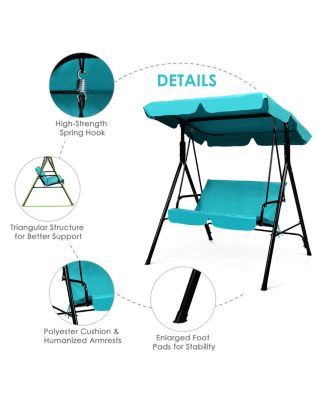 Loveseat Patio Canopy Swing Glider Hammock Cushioned