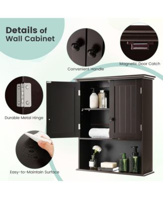 Wooden Wall-Mount Medicine Storage Bathroom Cabinet