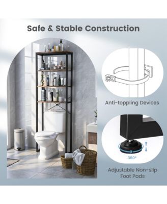 4-Tier Over the Toilet Storage Rack Freestanding Bathroom Organizer