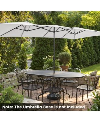 15FT Double-Sided Patio Market Umbrella Large Crank Handle Vented Outdoor Twin