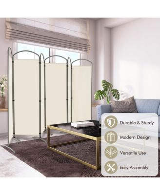 6 Panels Folding Privacy Screen 6 Ft Tall Fabric Privacy Screen for Home