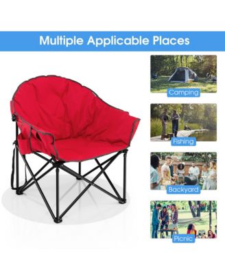 Folding Camping Moon Padded Chair with Carry Bag