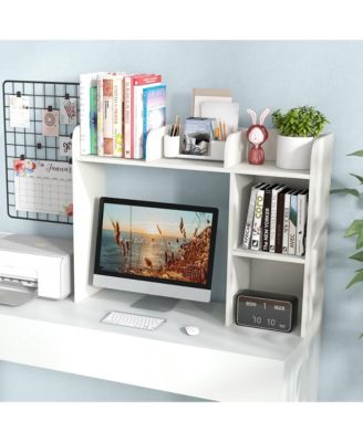 1 Pc Engineered Wood Anti-Tip Multi-Shelf Desktop Storage Bookshelf