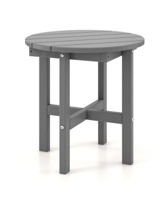Patio 18'' Adirondack Round Side Table All Weather HDPE End Table Outdoor