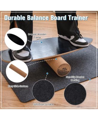 Wooden Balance Board Trainer Wobble Roller for Exercise Sports Training Equipment