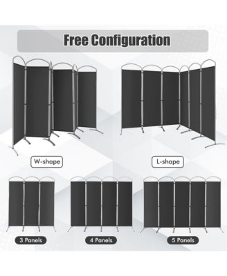 6 Panels Folding Privacy Screen 6 Ft Tall Fabric Privacy Screen for Home