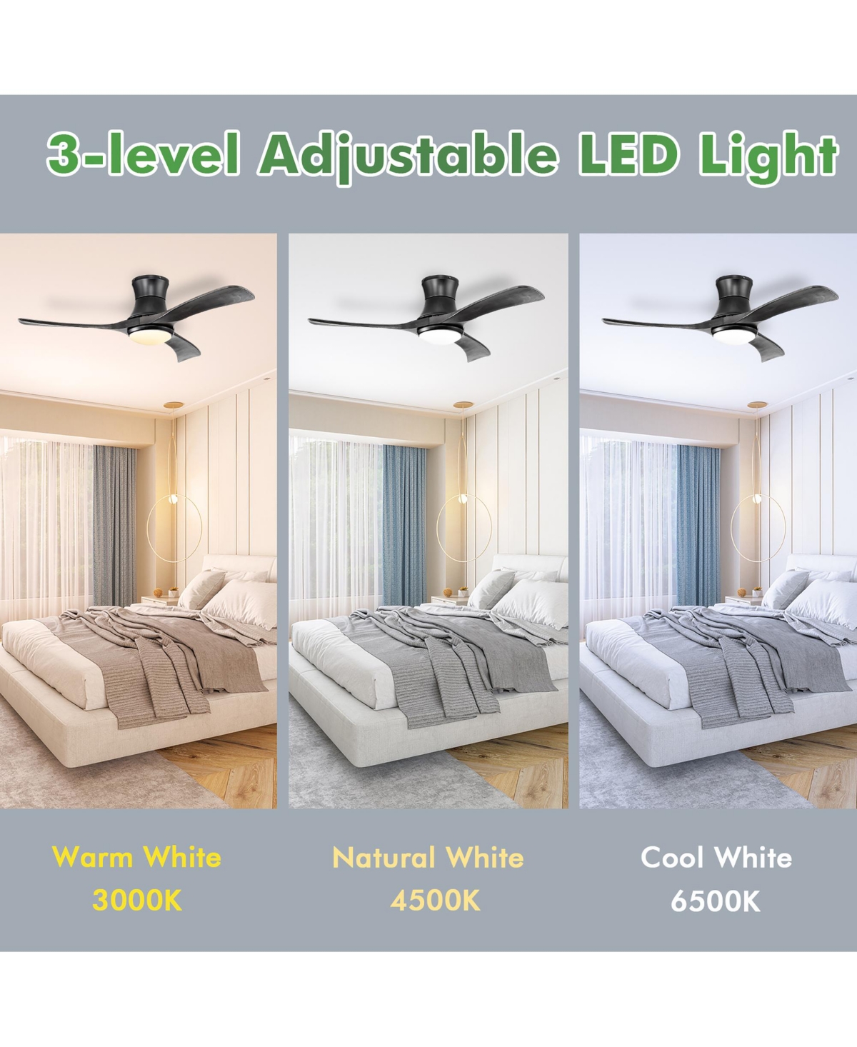 Costway Inches Ceiling Fan with Led Light, Remote Control,6 Wind Speeds and 8H Timer