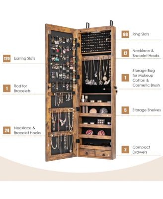 Mirrored Jewelry Cabinet Jewelry Organizer
