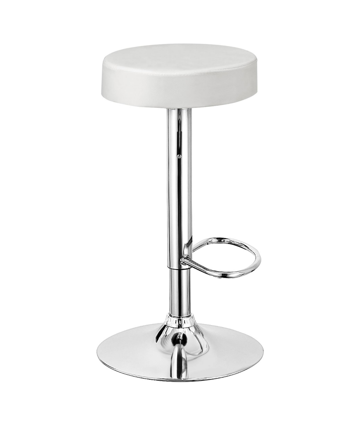 Costway 1 Pc Round Bar Stool Adjustable Swivel Pub Chair U Leather