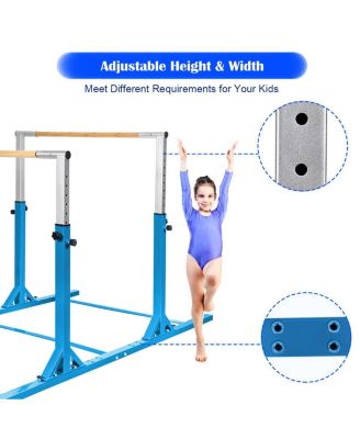 Kids Gymnastics Parallel Bars Double Horizontal Bars Adjustable