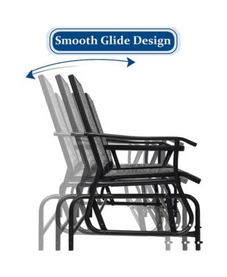 2 Person Outdoor Patio Double Glider Chair Loveseat Rocking