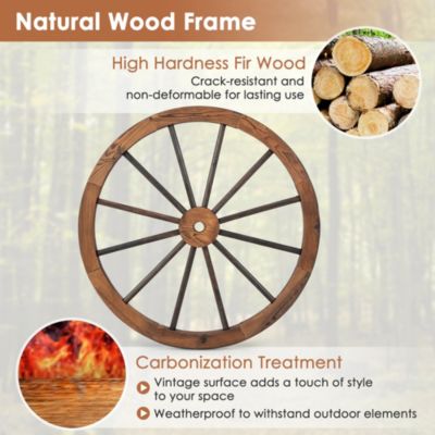Decorative Vintage Wood Garden Wagon Wheel