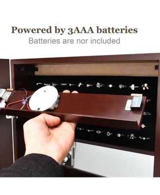 Wall Door Mounted Mirror Jewelry Cabinet Organizer