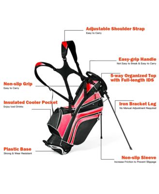 Golf Stand Cart Bag Club w/6 Way Divider Carry Organizer
