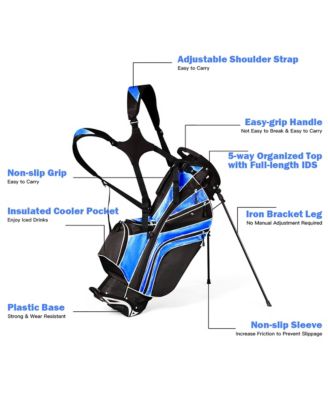 Golf Stand Cart Bag Club w/6 Way Divider Carry Organizer