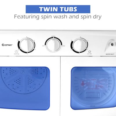 Portable Mini Compact Twin Tub 17.6lb Washing Machine