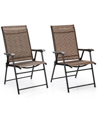 2PCS Outdoor Patio Folding Chair Camping Portable Lawn Garden