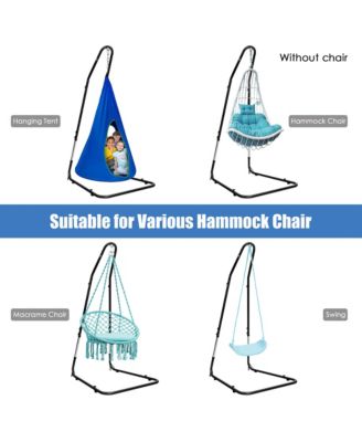 Patio Adjustable 77" to 93" Hammock Chair Stand Hanging Chair Stand