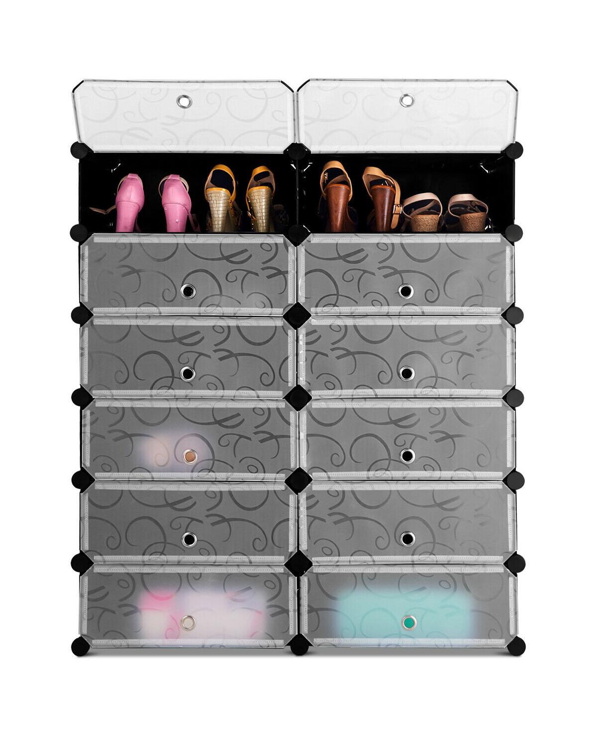 Costway 12 Cubic Portable Shoe Rack Shelf Cabinet Storage Closet Organizer