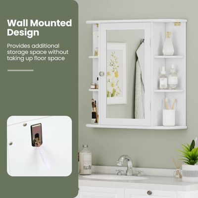 Multipurpose Mount Wall Surface Bathroom Storage Cabinet Mirror