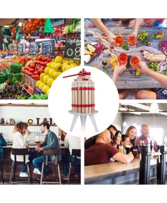 1.6 Gallon Fruit Wine Press Cider Apple Grape Crusher Juice Maker Tool Wood