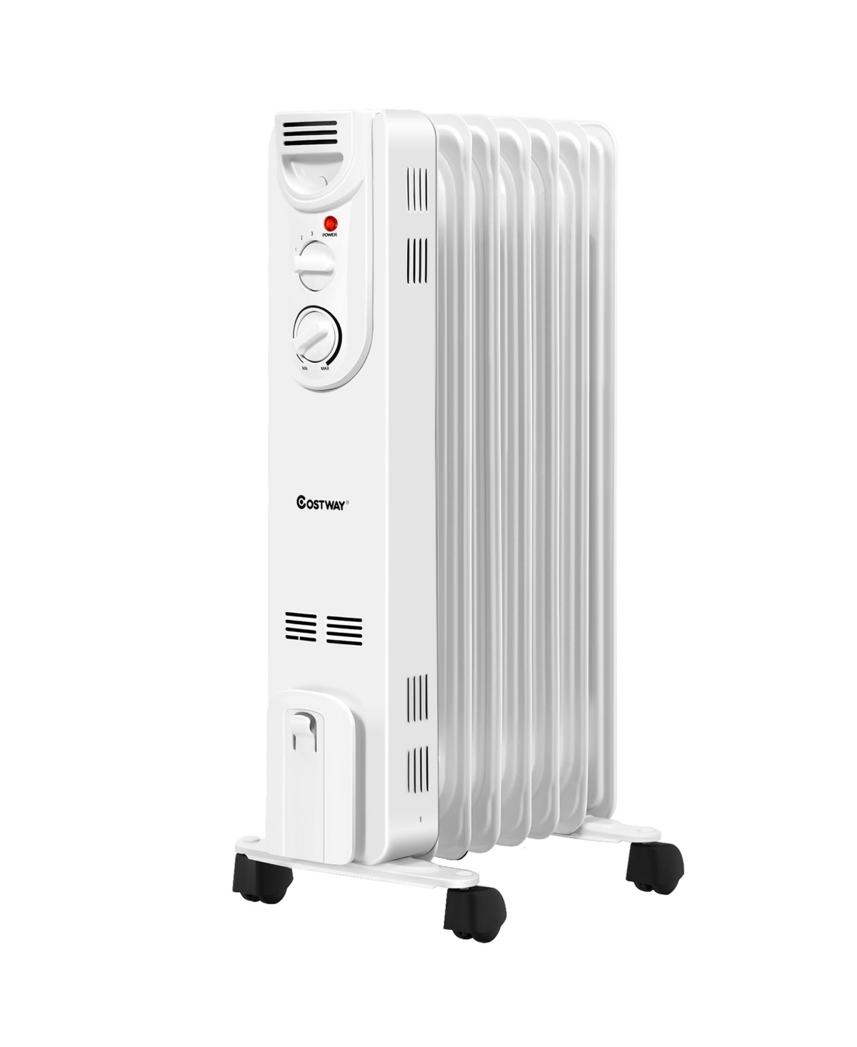 1500W Electric Indoor Oil Heater W/3 Heat Settings & Safe Protection