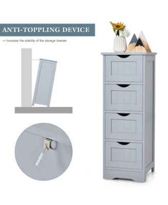 Floor Storage Cabinet Bathroom Organizer Free Standing Drawers