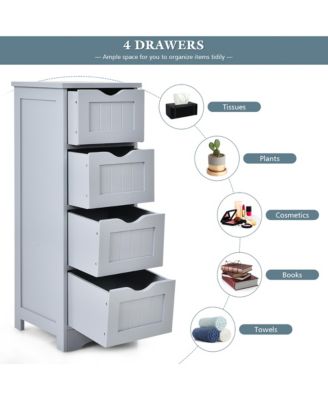 Floor Storage Cabinet Bathroom Organizer Free Standing Drawers