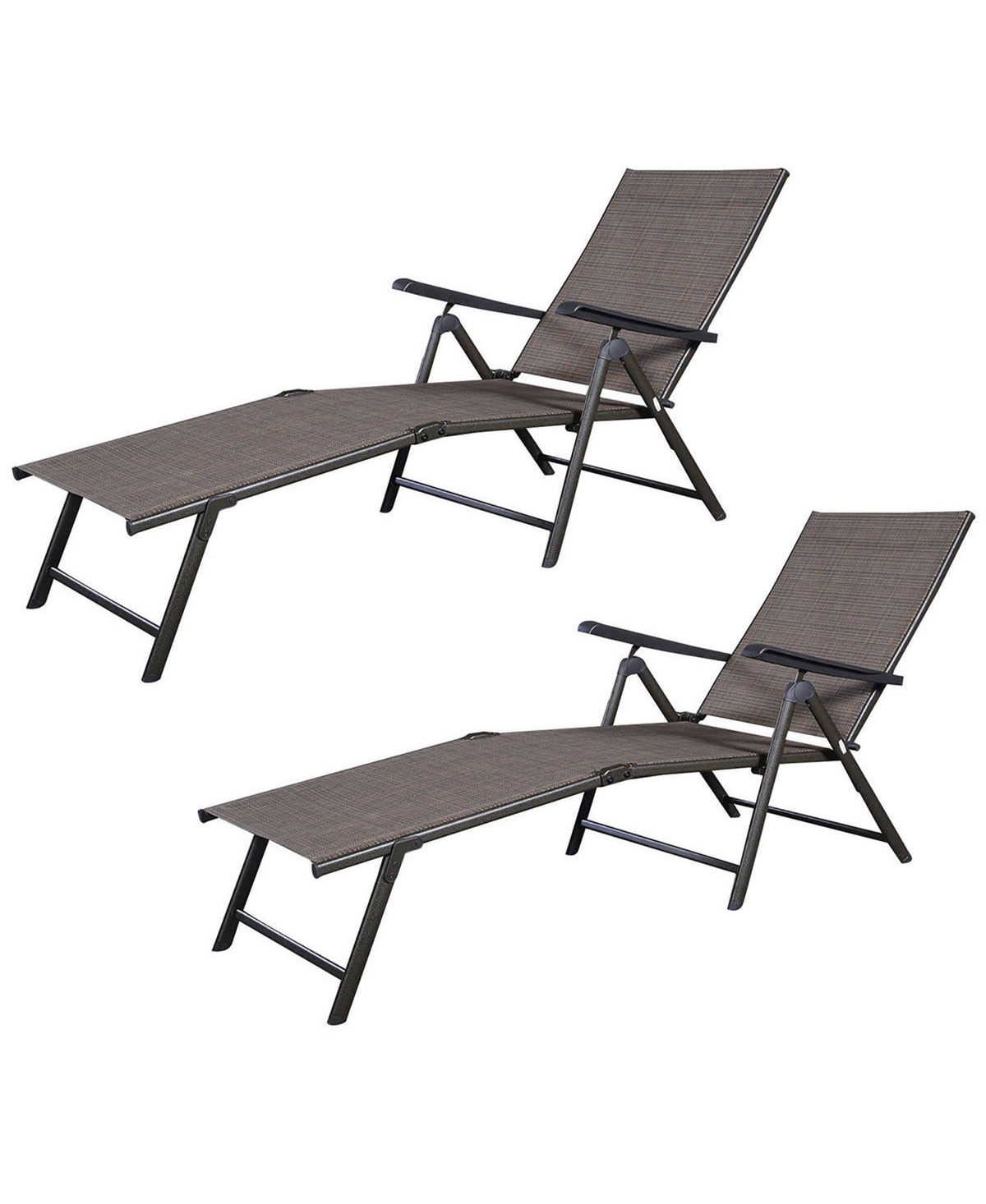 Costway 2PCS Pool Chaise Lounge Chair Recliner Outdoor Patio Furniture Adjustable New