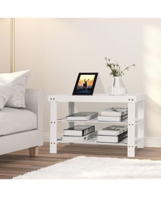 Bamboo Shoe Rack Bench 3-Tier Storage Shelf Holder Home Entryway Hallway