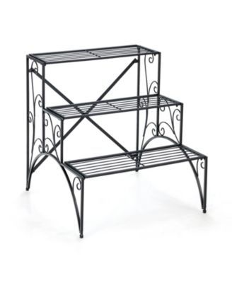 3 Tier Stair Style Metal Plant Stand Garden Shelf Flower Pot