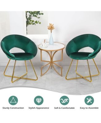 Modern Velvet Accent Chair Upholstered Vanity Chair