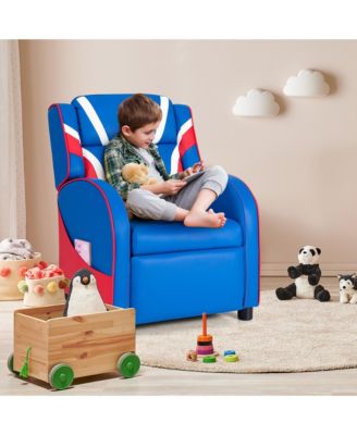 Kids Recliner Chair Gaming Sofa PU Leather Armchair w/Side Pockets