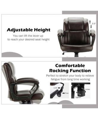 Executive Leather Office Chair Adjustable Computer Desk Chair