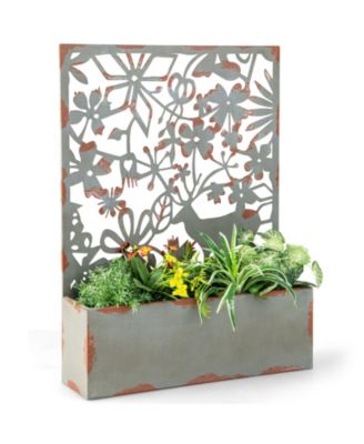 Set of 2 Decorative Raised Garden Bed with Trellises