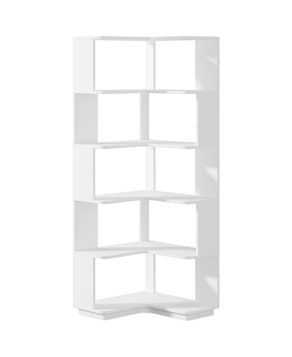 Tribesigns 6 Tier Corner Bookshelf, Tall Industrial Corner Bookcase with Anti-Drop Panel, Freestanding Wood Grain Corner Shelf Display Rack