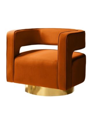 Carisa Contemporary Swivel 29.5" W Barrel Chair with Metal Base