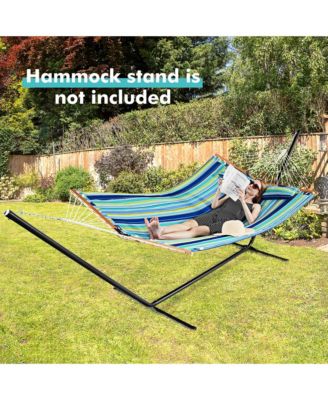 Patio Hammock Foldable Portable Swing Chair Bed with Detachable Pillow