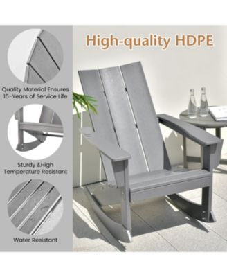 Adirondack Rocking Chair with Curved Back for Balcony